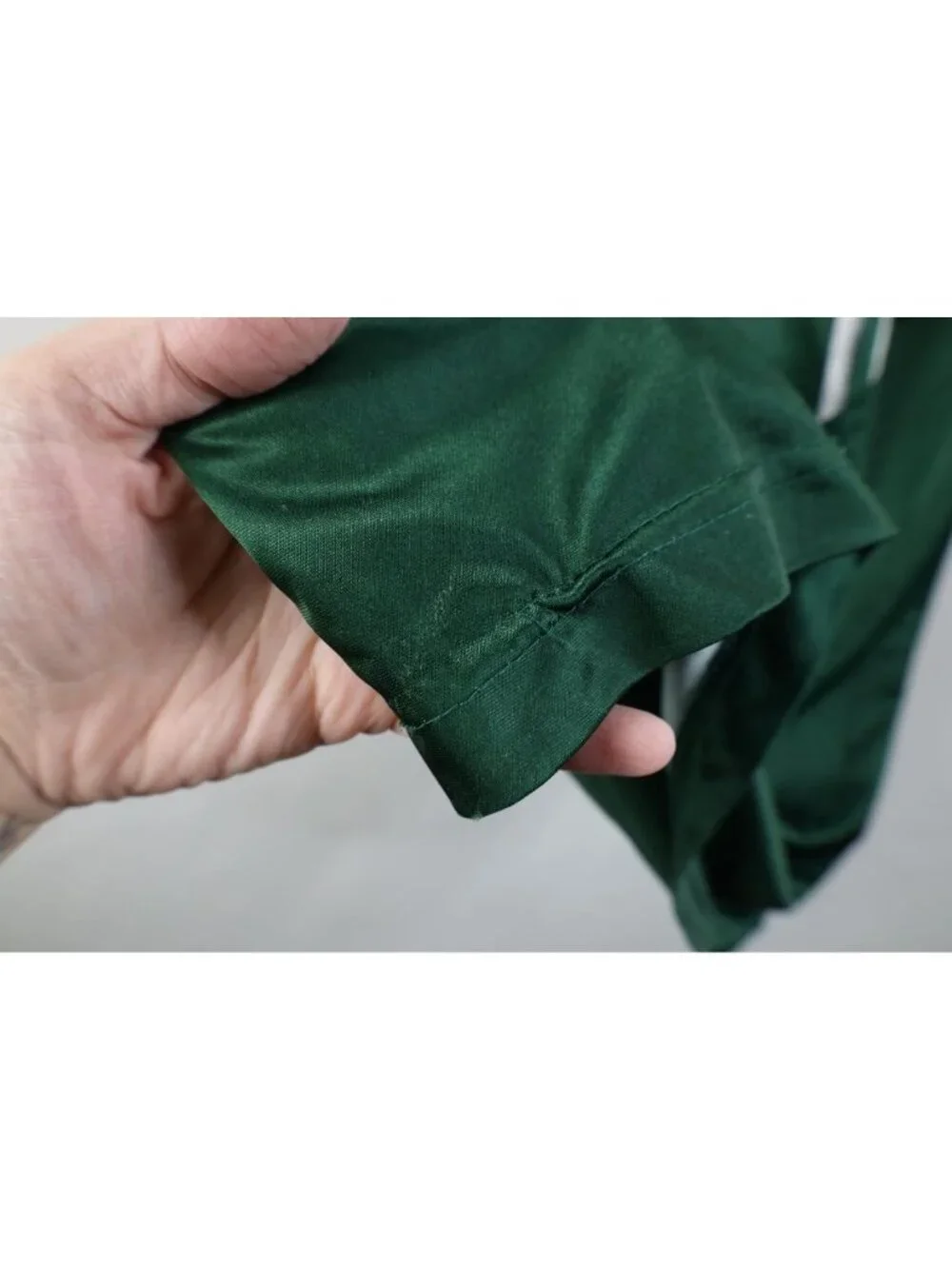 Vtg 90s Adidas Mens Large Spell Out Striped Silky Futbol Soccer Jersey Green USA